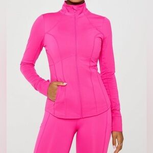 Fabletics - never worn / Women’s Pink Track Jacket - Athletic Full-Zip